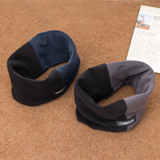 Autumn and winter 2025 new color matching warm scarf for women, versatile face covering mask, neck cover, windproof scarf for men and women, outdoor warm scarf, 2 black and gray