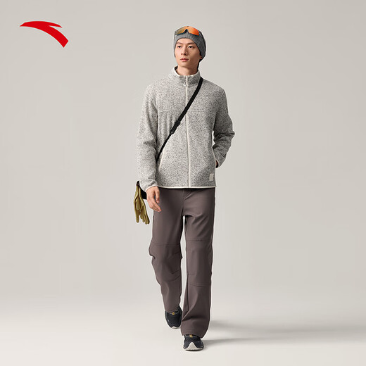 Anta Outdoor Z Brother's same style Fire Shell Earth Shell 3.0 Antistatic Fleece Stand Collar Jacket Men's Jacket Top