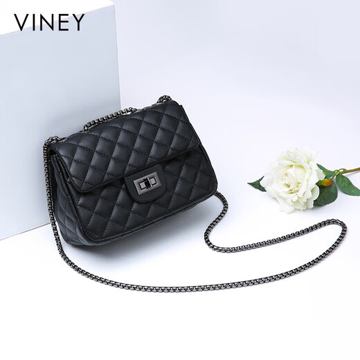 Viney cowhide bag women's bag brand chain bag light luxury shoulder crossbody bag birthday Christmas gift for girls and girlfriends