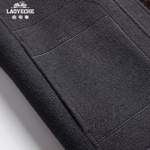 Classic car (LAOYECHE) Containing sheep wool Dad's woolen jacket men's autumn and winter middle-aged and elderly plus velvet thickened woolen jacket men's clothing