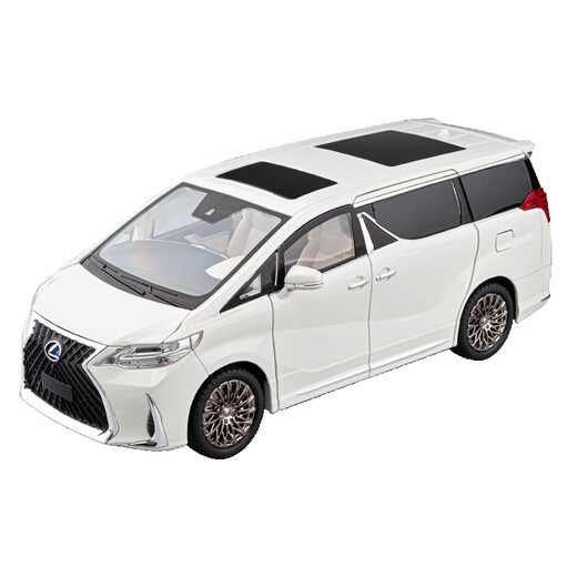 Aoyanlai 1/24 remote control Toyota Lexus LM300 alloy car model sound and light pull back children's toy gift liquid white + Japan_order remark number off-road vehicle