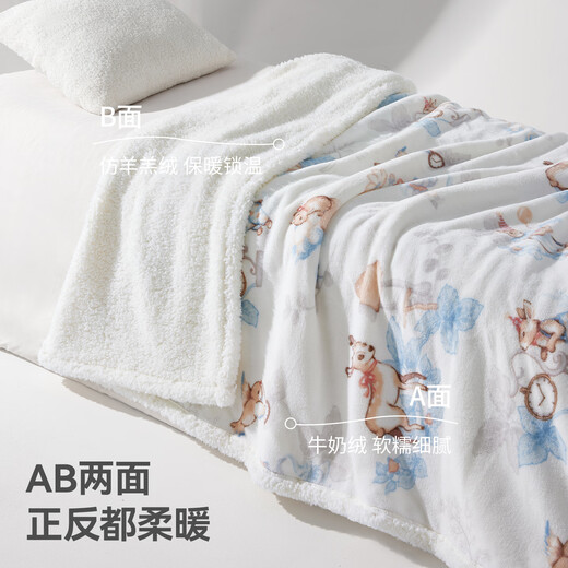 Betis baby blanket autumn and winter baby blanket machine washable quilt children's double-sided fleece blanket double layer rose 120x150cm