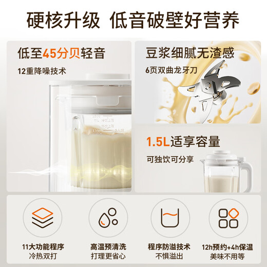 Joyoung Wall Breaker Fully Automatic No-cook 2025 New Model Self-Cleaning Soybean Milk Machine for 2-4 People Household Light Noise Reduction Juicing Machine Grain P507 Government Subsidy