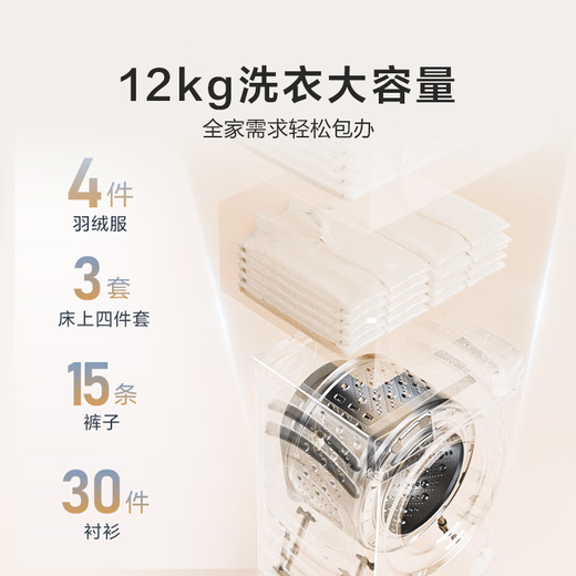 海信（Hisense）全自动滚筒单洗洗衣机 12KG超薄高洗净比一级能效 出租家用WF120A0Q-7以旧换新家电补贴 京东自营