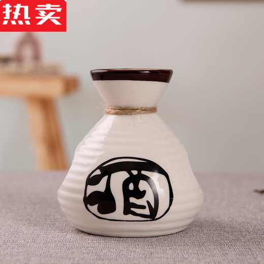MZXM Japan imported quality Japanese sake wine set ceramic wine glass set household retro small wine glass liquor dispenser 1 pot 8 cups 1 Jin Jin is equal to 0.5 kg pot with log tray