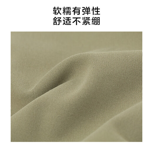 
Mr. Bu Bu Bu Bu stand collar half-tight grinding long-sleeved T-shirt 2025 autumn new solid color top men BT16861 wheat straw green M __170