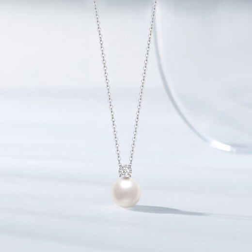 Chao Acer platinum pearl diamond necklace for women PT950 neck ornament platinum set chain light luxury birthday gift for women chain length about 45cm