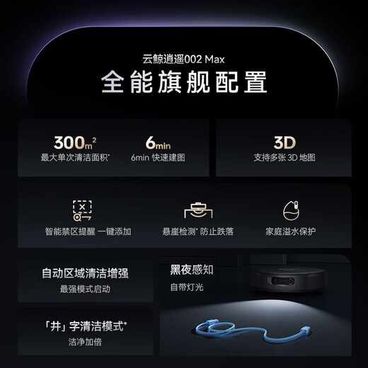 Cloud Whale Sweeping Robot Xiaoyao 002Max AI Living Water Crawler Floor Washing Machine Sweeping and Mopping Integrated Automatic Cleaning Fully Automatic Household Washing and Mopping Floor Washing Machine Water Tank Version