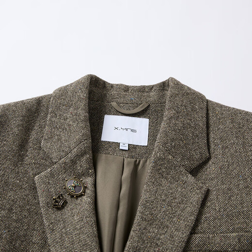 Xiangying old money style coffee suit jacket for women 2026 spring new style wool single-breasted commuter shoulder suit coffee color M 160/84A/95-110Jin Jin is equal to 0.5 kg