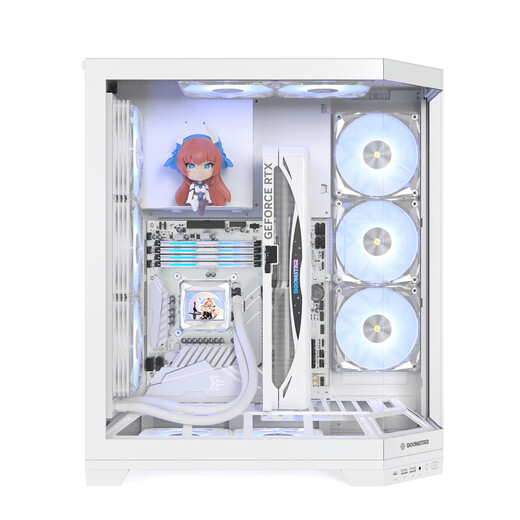 影驰星曜空间站台式电脑机箱立装显卡海景房白/手办位/ATX/TYPE-C/快拆/支持360水冷/护线圈/一体跳线