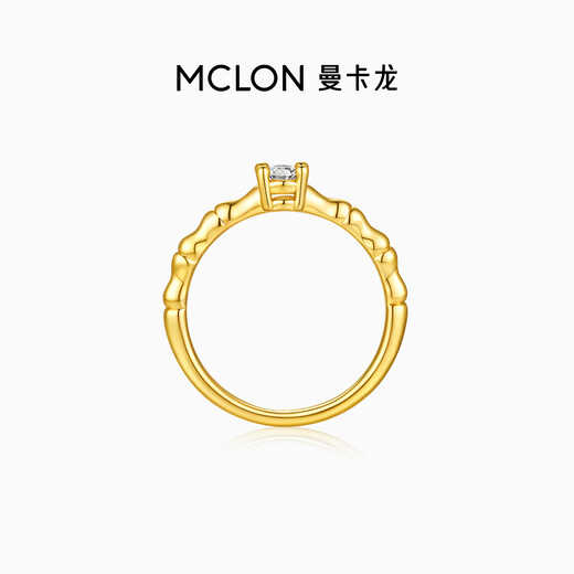 Mankalong gold ring, flowing bamboo shadow solid gold ring, moissanite inlay for women, priced as a gift for girlfriend 13#