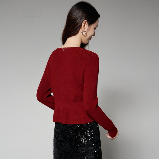 Late White New Product 2025 Autumn Design Chinese Red Sweater Temperament Waist Slimming White Sweater Women Ankola Red S