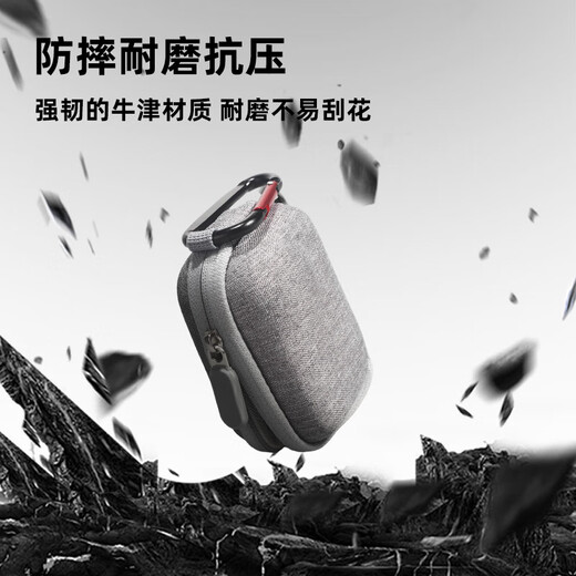 WLOONG is suitable for shadow stone InstaGO Ultra accessories storage bag mini protective body bag anti-fall EVA protective shell GO Ultra storage bag-half bag (grey)