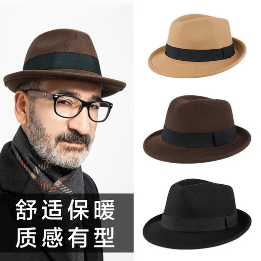 Woodpecker Old Man Hat Spring and Autumn Top Hat Old Man Hat Grandpa Gentleman Hat Middle-aged Men's Hat Dad Style Shanghai Beach Hat Black One Size (About 58cm)