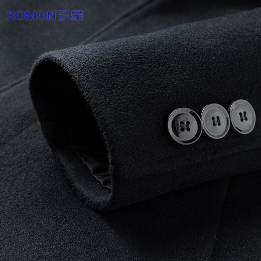 Romon sheep wool woolen coat men's autumn and winter mid-length coat casual warm daddy woolen coat