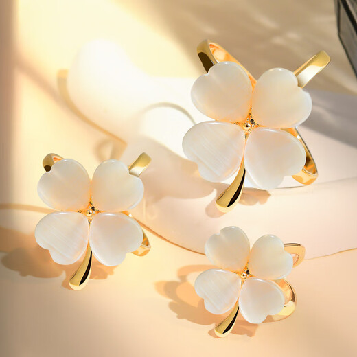 ZHIMO Cat's Eye Four-leaf Clover Scarf Buckle Women's Multi-Function Large Scarf Buckle Coat Belt Fixed Knotted Buckle Chao Value has three sizes to satisfy all kinds of needs