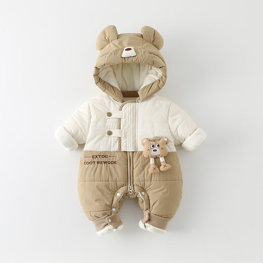 Mumuwu brand children's clothing baby cotton clothes for going out winter onesies newborn clothes thickened and warm cotton clothes for men and women. The picture is a little greener. 80cm 80 size suitable for 8-10 months. Weight 19-23 Jin Jin is equal to 0.5 kg.