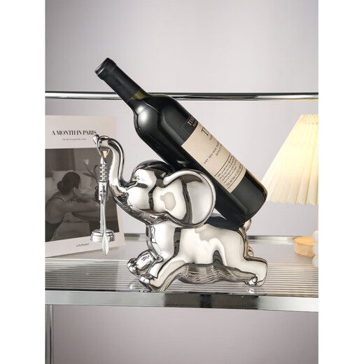 Tanbeiman red wine display rack light luxury elephant wine holder red wine rack ornaments home living room wine cabinet sideboard decoration housewarming gift Shilairun wine rack ornaments does not include wine bottles