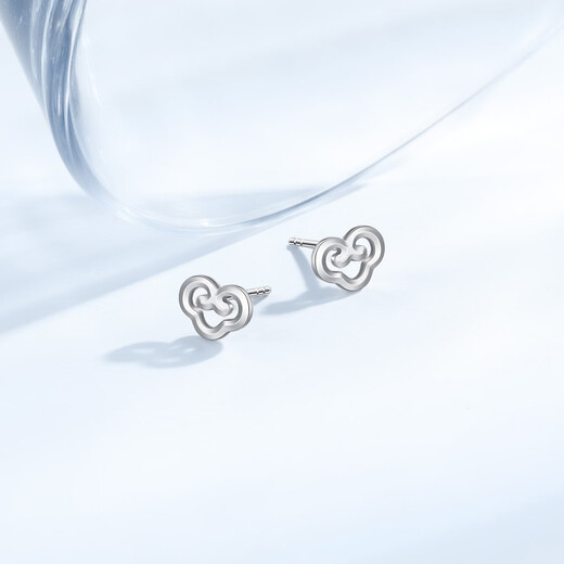 Chao Acer Auspicious Moiré Platinum Earrings PT950 Platinum Earrings for Ear Supporting Chinese Style Gifts for Women Price: One pair, including labor cost 170 yuan (free silicone earplugs) 1.45g