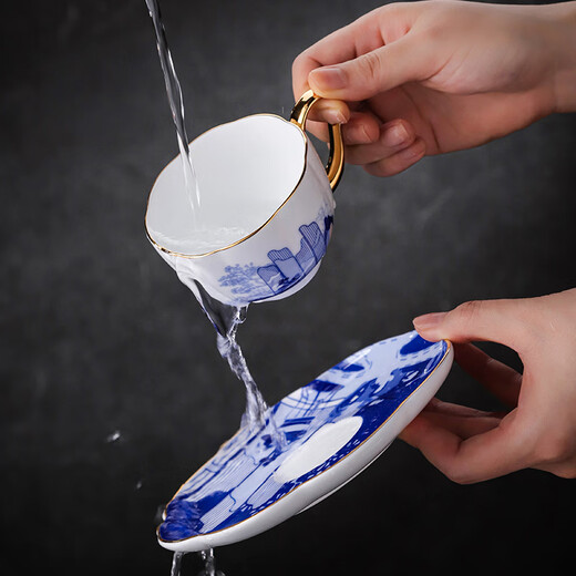 Jingdezhen (jdz) ceramic tea set household high-end afternoon tea coffee set complete set of Chinese high-end housewarming gift Ganxiangyuan