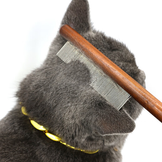 Zhewei pet comb, dense tooth comb, row comb, solid wood comb for cats and dogs to remove floating hair, special flea comb for pet cleaning and beauty, wooden long and short tooth type, open knot and remove floating hair