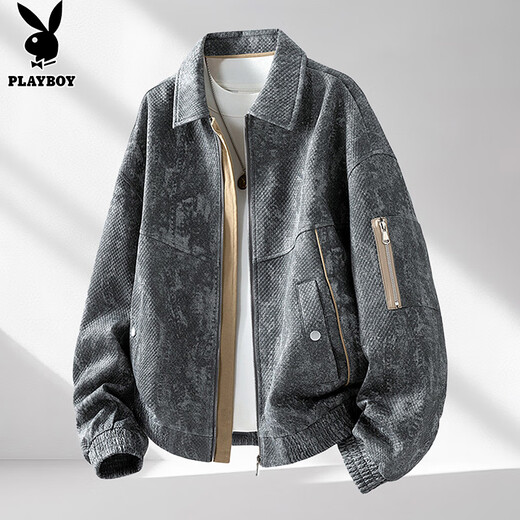 Playboy (PLAYBOY) coat men's jacket men's autumn and winter high-end casual men's clothing handsome high-end denim clothing