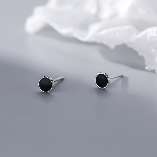 999 pure silver love four-leaf clover earrings, high-end and versatile sterling silver earrings, Chinese Valentine's Day gift for girlfriend, round earrings + brand gift box + certificate