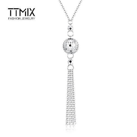 TTMIX new Chinese style platinum necklace pt950 platinum set chain women's tassel platinum pendant platinum necklace clavicle chain 4.5-4.7g 40+3cm