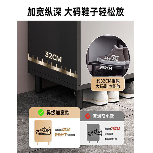 MIKEMIJIA entry shoe cabinet home door storage cabinet integrated wall-mounted large-capacity storage 2025 new indoor solid wood shoe rack E1 grade environmental protection board 4 doors 4 layers 120CM sky gray can hold 22-25 pairs of shoes Delivered upstairs (self-assembly)