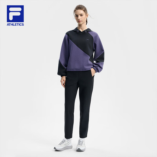 FILA official women's knitted trousers 2025 winter fitness sports basic plus fleece straight pants