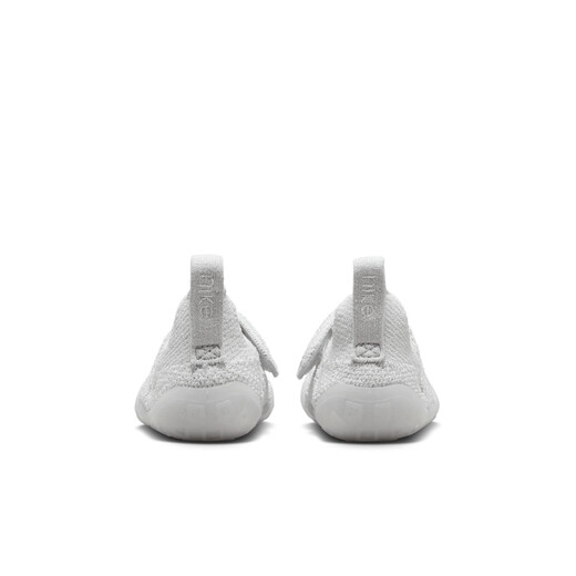 Nike infant and child easy to put on and take off sneakers with Velcro for winter for boys and girls fly knitted NIKE SWOOSH 1 FB3244 002 light silver/sail white/phantom gray/canye gray 21