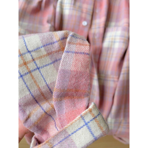 MUJ forest style multi-layer cotton plaid women's skin-covering shirt, niche design same style B39#pink_ 100% high quality cotton XXS