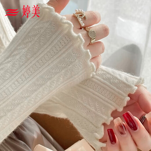 Tingmei half turtleneck white bottoming shirt women's sweater with fungus edge and inner knitted sweater can be worn as a foreign style autumn and winter warm top