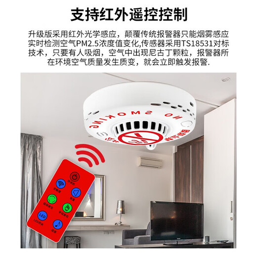 Quxing Smoking Alarm Smoking Detector Smoke Alarm No Smoking Office Bathroom No Smoking Wiring Model Does Not Include Batteries