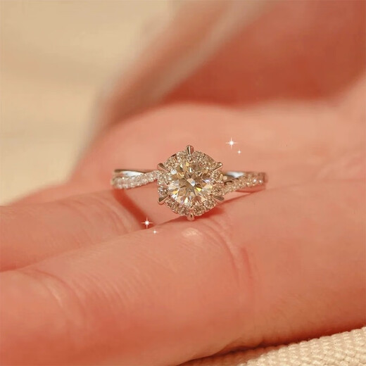 AIF Moissanite Star Woven Ring Women's Proposal Engagement Wedding Diamond Ring 50 Cents Valentine's Day Birthday Gift for Girlfriend 50 Cents Moissanite Star Woven Diamond Ring/Customized Engraving