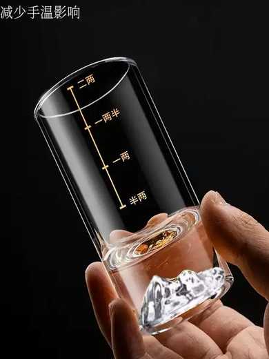 Wing Fantasy 8-pack high-end crystal lead-free glass iceberg bottom 2 liang white cup scale divider high-end utensils d 4-pack iceberg bottom wine glasses