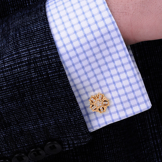 KFLK Men's Cufflinks French Cuff Buttons Shirt Light Luxury Cuff Pins Gold Cuff Buttons Cufflinks Customized Engraving Gold