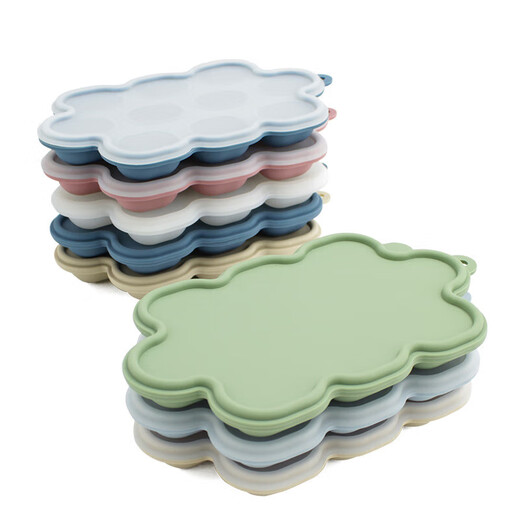 Baby fruit and vegetable bite-proof silicone ice tray mold set for oral period, food grade, dark purple (small food ice tray 70g)