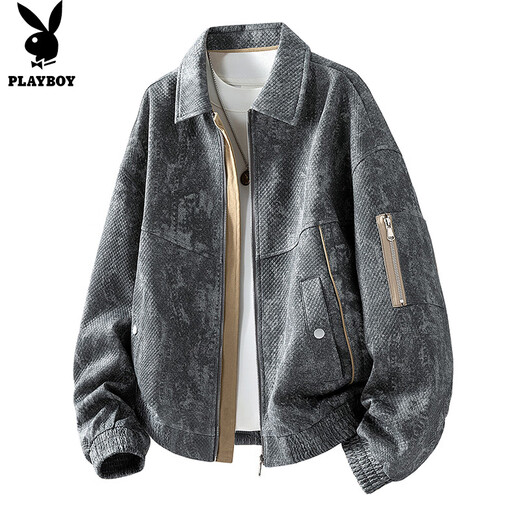 Playboy (PLAYBOY) coat men's jacket men's autumn and winter high-end casual men's clothing handsome high-end denim clothing