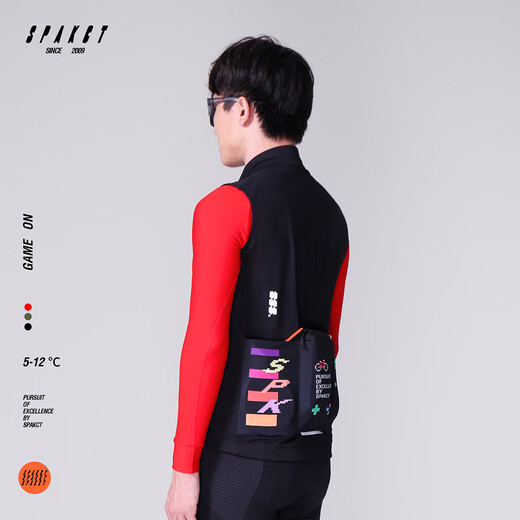 Spakct new cycling clothing road mountain bike men and women autumn and winter windproof warm sports vest top GAME ON-Black XL