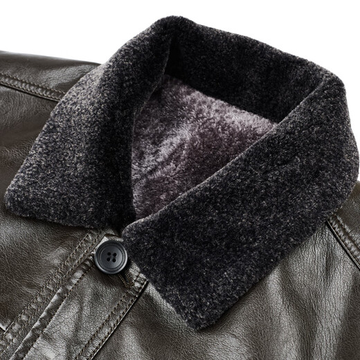 Hengyuanxiang кожаная куртка мужская кожаная куртка зимняя с лацканами плюс бархатная утолщенная мотоциклетная повседневная меховая универсальная куртка для папы среднего возраста черная XL