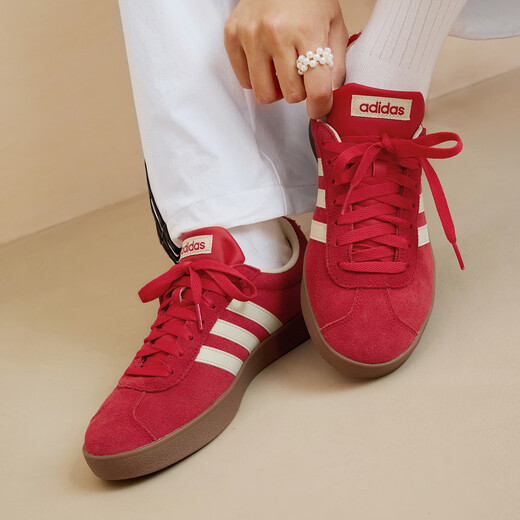 Adidas T-toe shoes VL COURT retro casual sneakers moral training shoes for men and women Adidas light sports light scarlet/warm vanilla/yellow 38