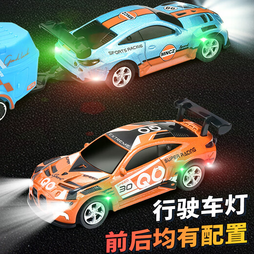 Jingxuan remote control car 3-6 years old small mini alloy remote control car pocket rc desktop miniature imitation children's electric car powered by BMW red remote control + mobile phone Bluetooth operation