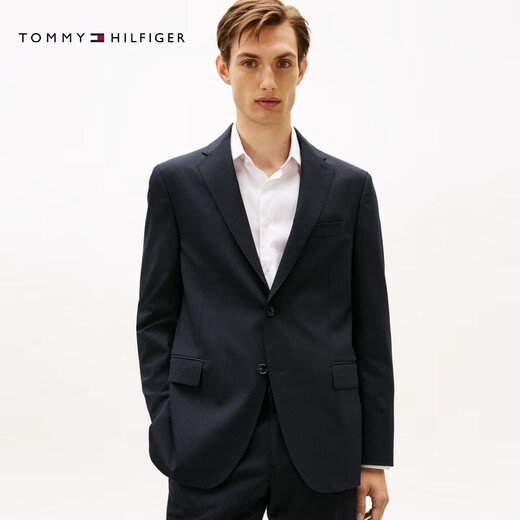 TOMMY HILFIGERLARDINI25 new autumn and winter men's clothing with wool stripes handmade suit trousers suit black 410 46