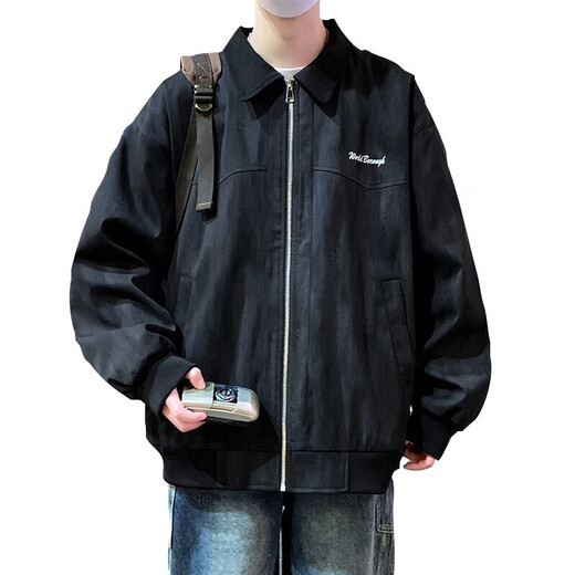 YISHion jacket men's spring and autumn 2025 new jacket trendy brand thin tops for young people with handsome casual workwear K15831 turmeric M