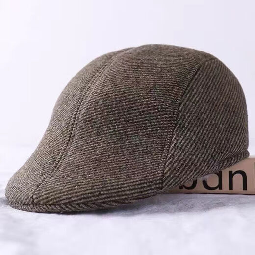 Zhongfei Sombrero Otoño e Invierno para Hombres Nuevo Sombrero de Avance para Personas Mayores y de Mediana Edad Gorra de Visera cálida Ocio al Aire Libre Sombrero de Avance de Lana versátil Sarga Gris Oscuro Talla única