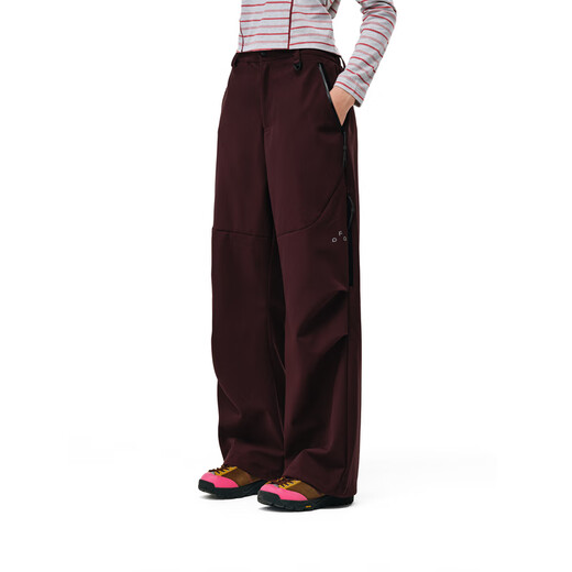 FPA outdoor soft shell zipper straight casual pants for men in spring and autumn, skin-friendly and drapey, versatile loose workwear long pants, black M