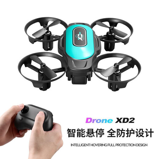 Mini drone, cuadricóptero 2.4G resistente a caídas y anticolisión, juguete para niños con control remoto de rotación y volteo de 360 ​​grados XD2mini drone - azul, caja de color exquisito + bolsa de accesorios + instrucciones 1 batería 1
