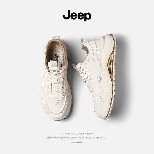 Jeep men's shoes spring and autumn 2025 new leather business casual sports shoes retro dad shoes comfortable coconut shoes