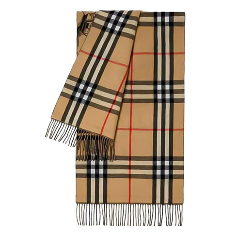 BURBERRY Double Eleven genuine women's scarf with large letters logo print, fashionable and versatile double-sided wool shawl, warm scarf, beige UNI